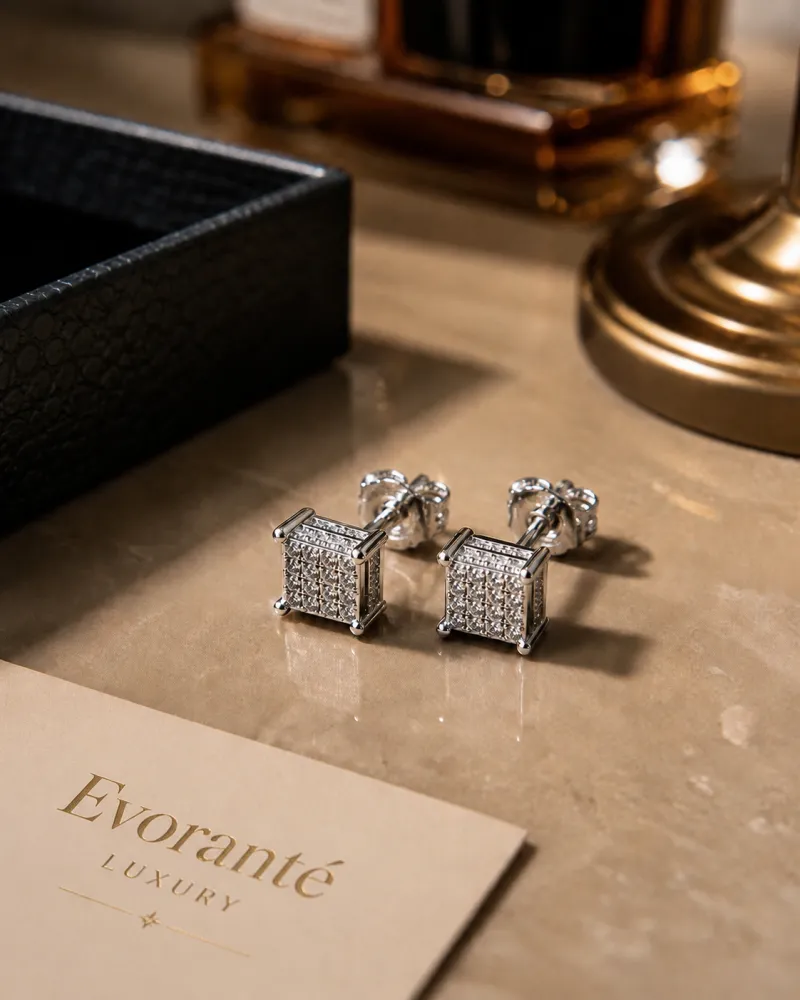 Cubic Cluster Stud Earrings